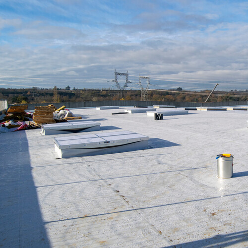 Construction of a flat roof