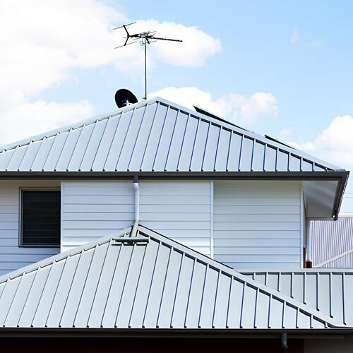 a home with a metal roof
