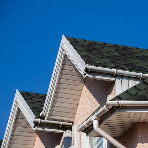 gutters along the side of a house